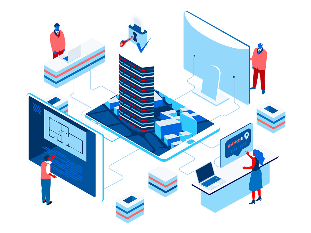 Consultants analyzing business data
